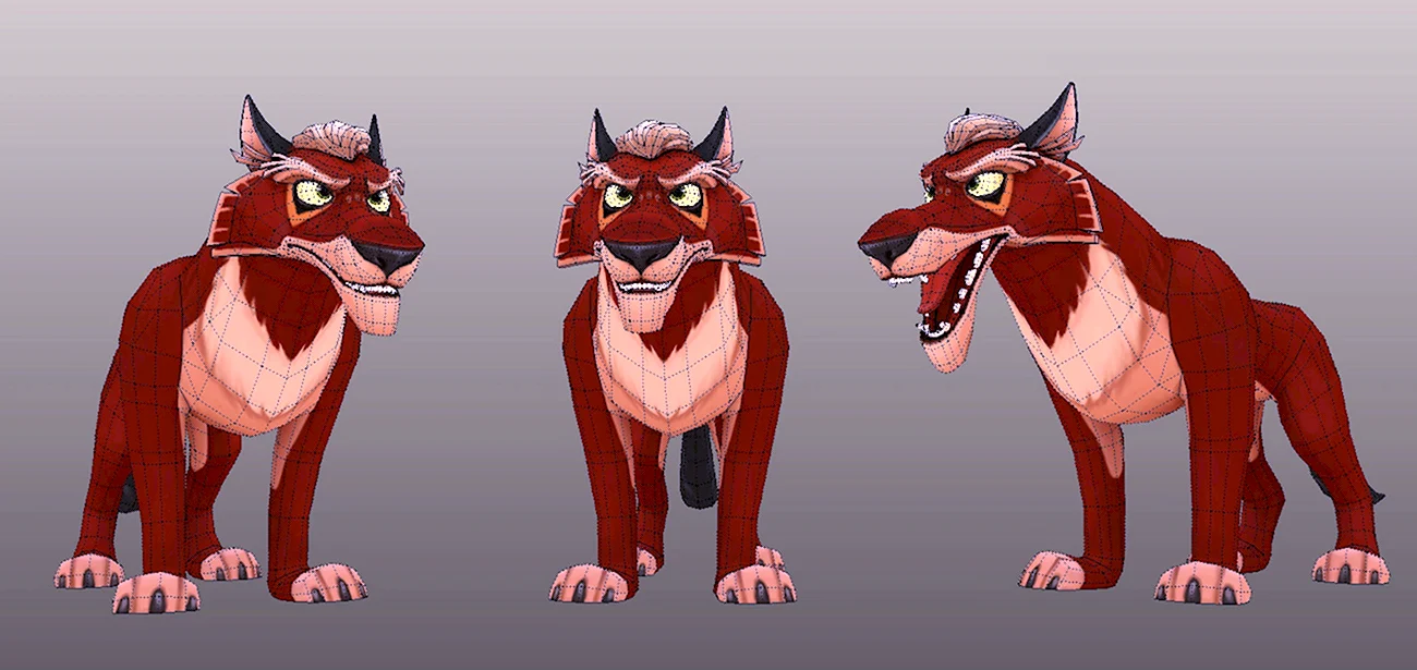 Лео и тигр красный волк. Картинка из мультфильма