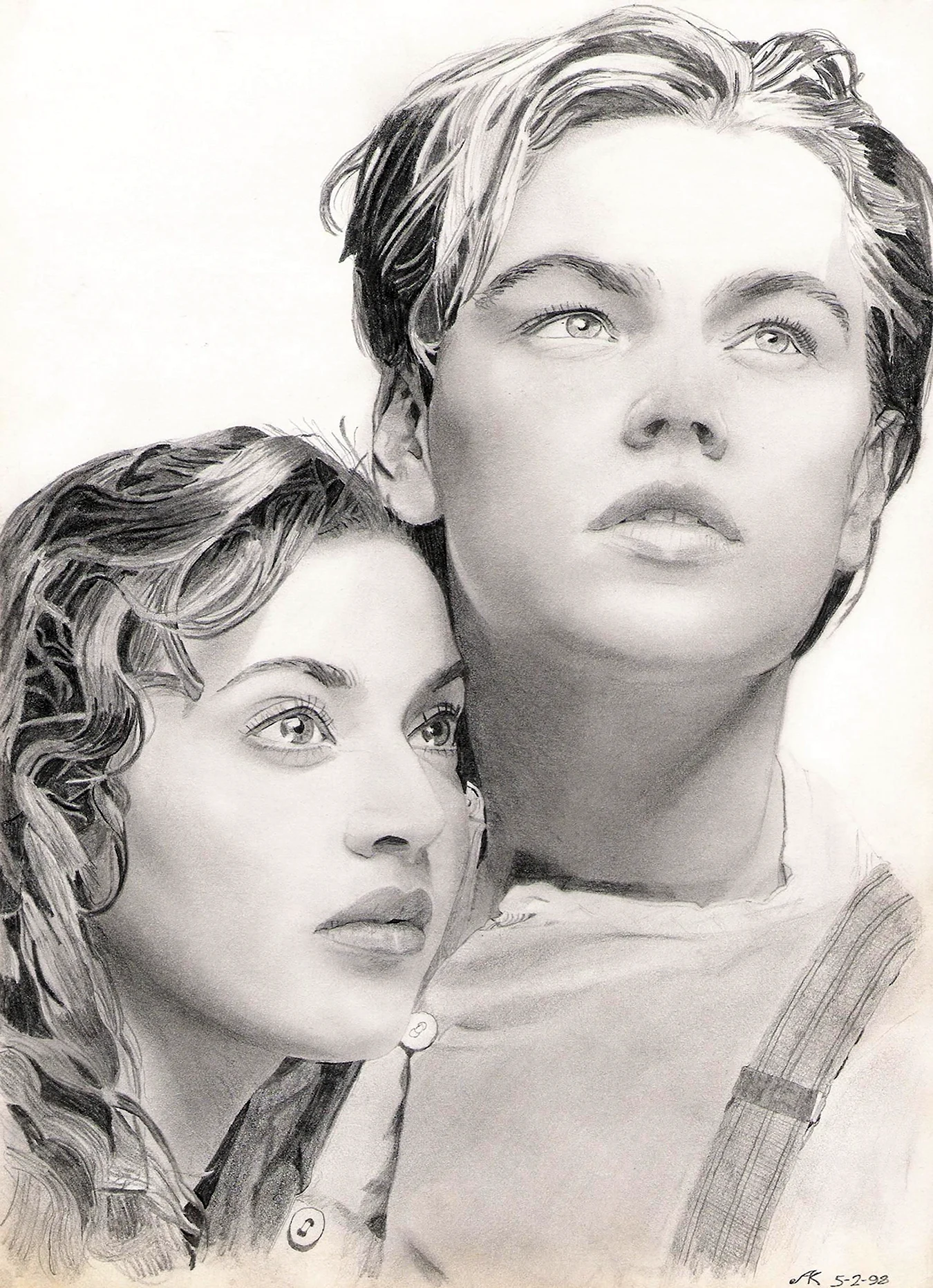 Леонардо ди Каприо и Кейт Уинслет Титаник. Для срисовки