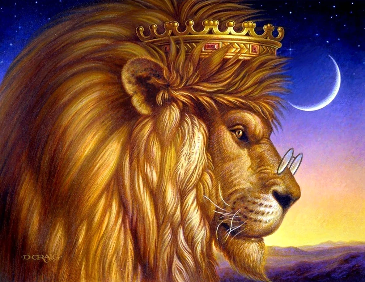 Лев с короной. Картинка