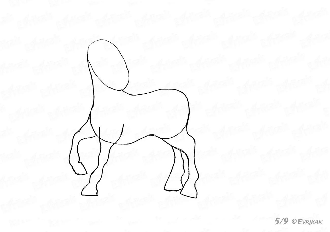 Лошадь без хвоста раскраска. Для срисовки