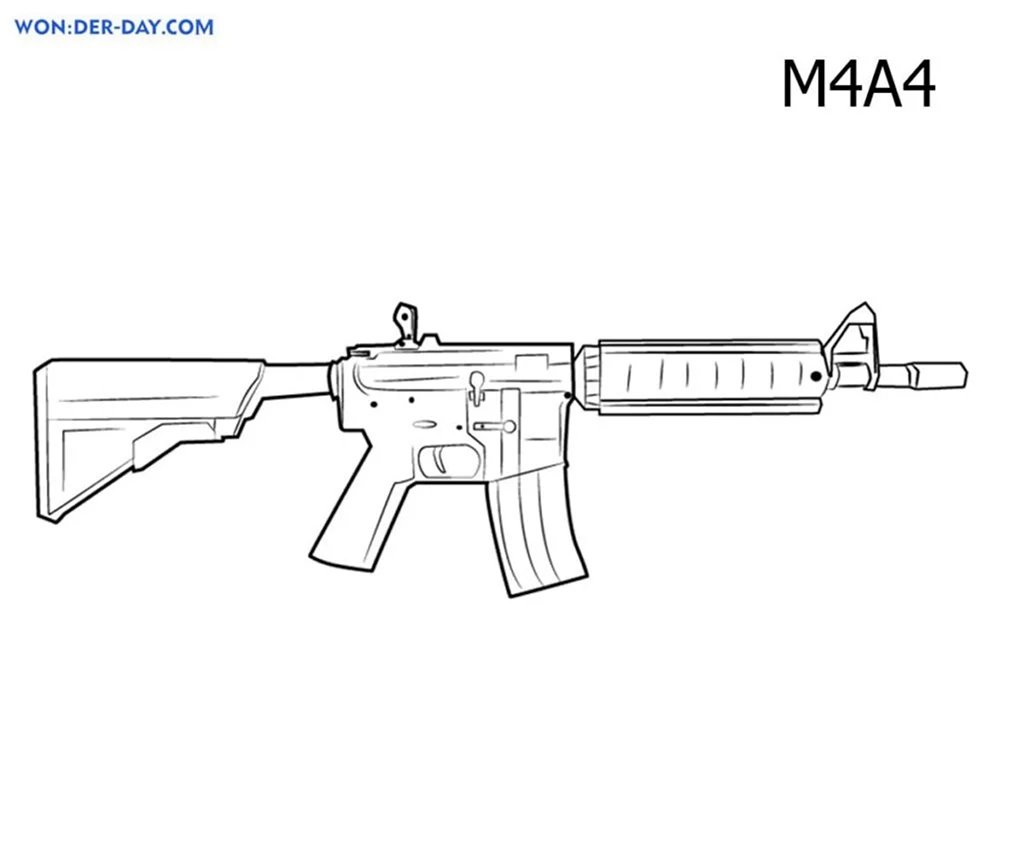 М416 автомат чертеж. Для срисовки
