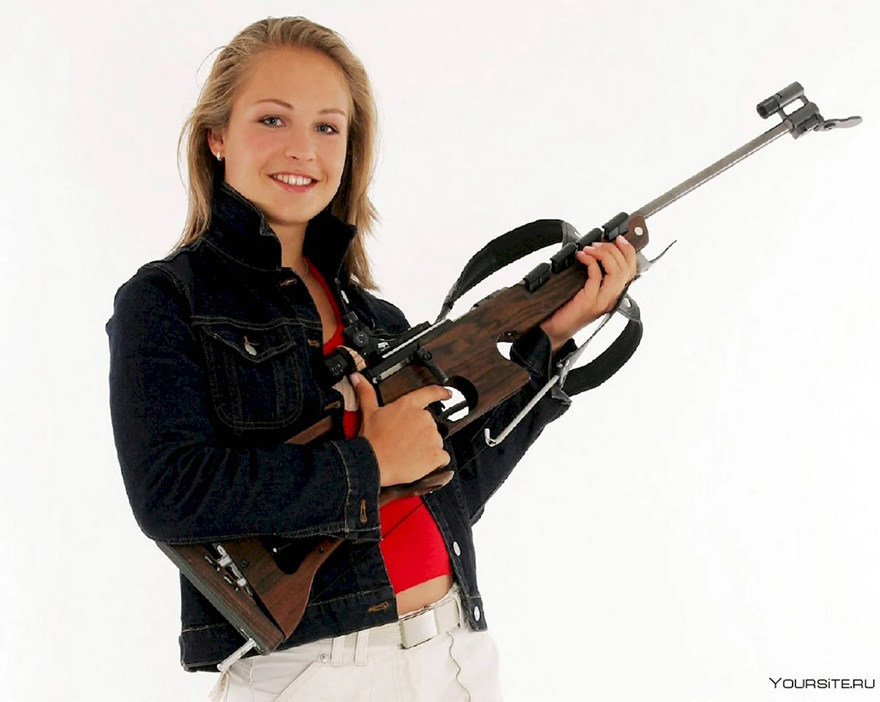 Магдалена Нойнер с винтовкой. Знаменитость
