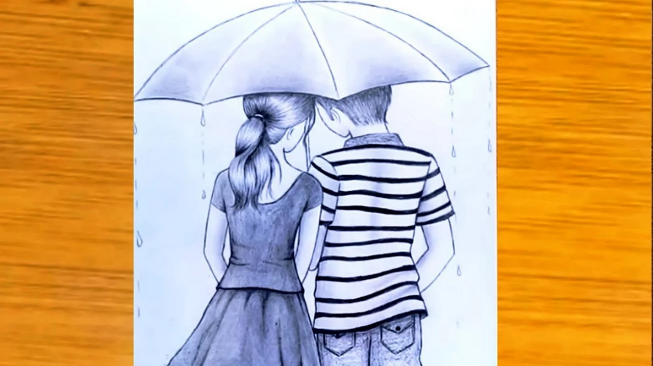 Мальчик и девочка рисунок карандашом. Для срисовки