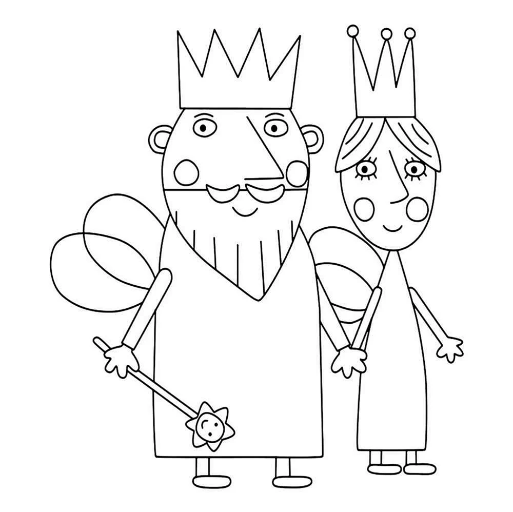 Маленькое королевство Бена и Холли раскраска. Картинка из мультфильма