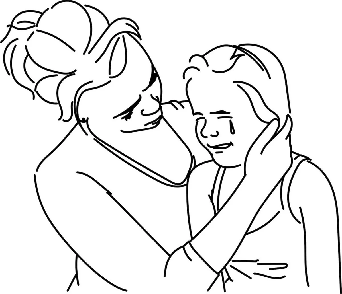 Мама с ребенком рисунок карандашом. Для срисовки