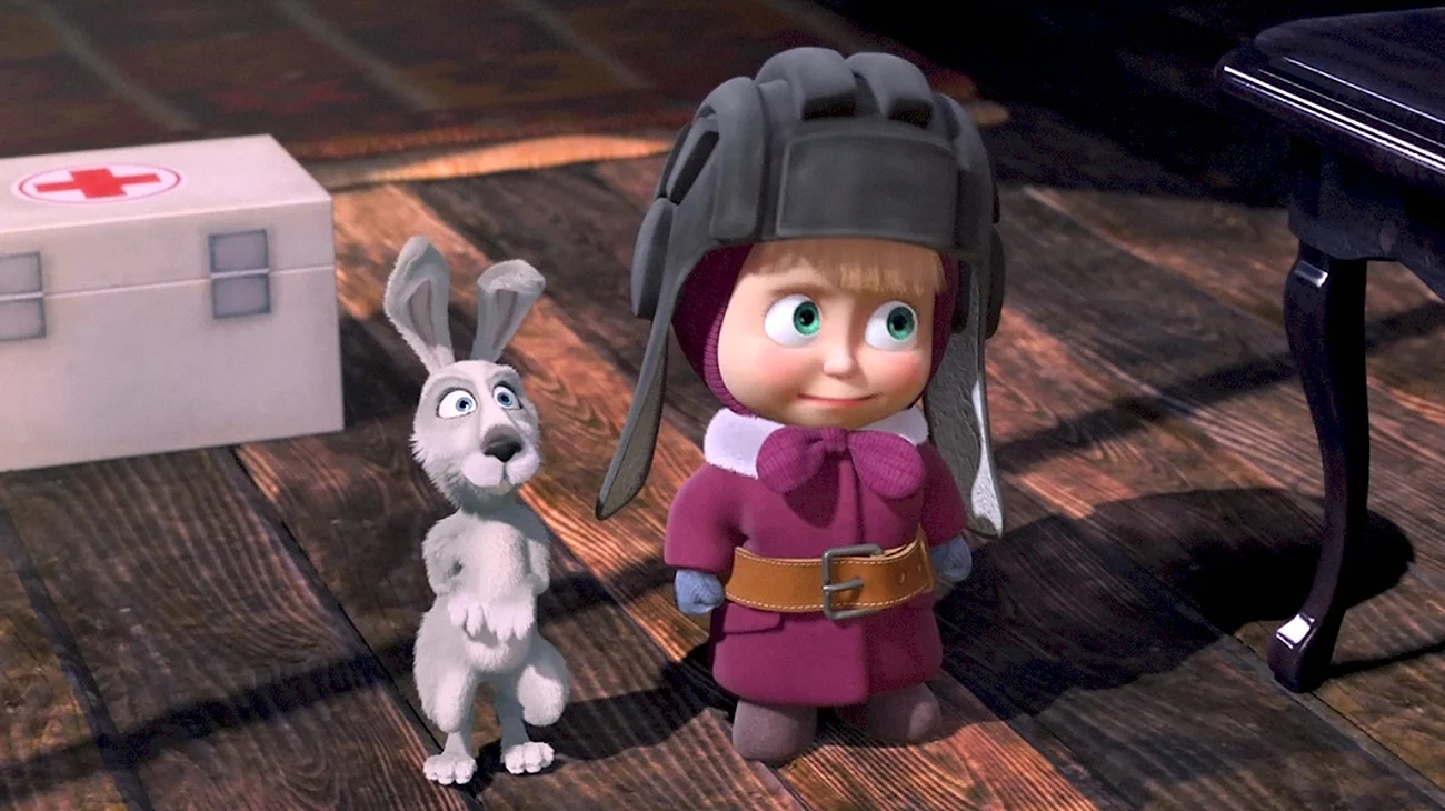 Маша и медведь Маша и заяц. Картинка из мультфильма