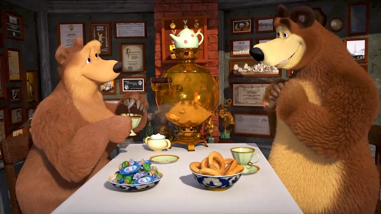Маша и медведь Медведица. Картинка из мультфильма