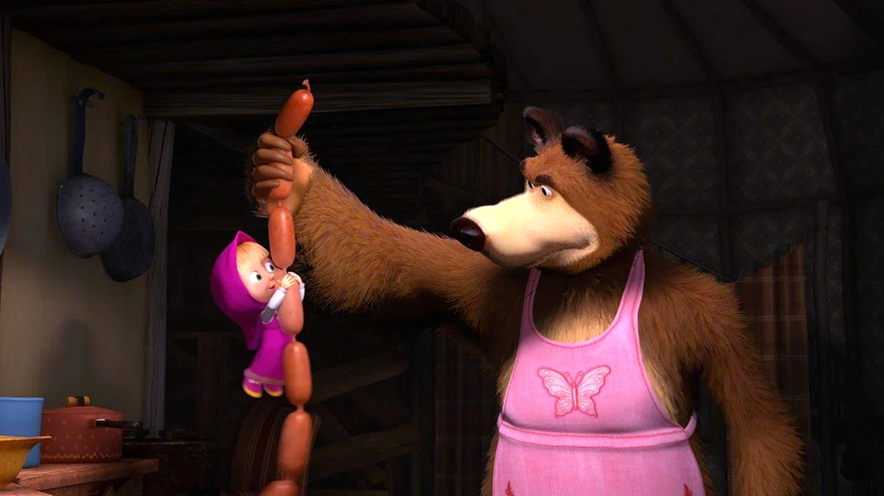 Маша и медведь мультсериал. Картинка из мультфильма