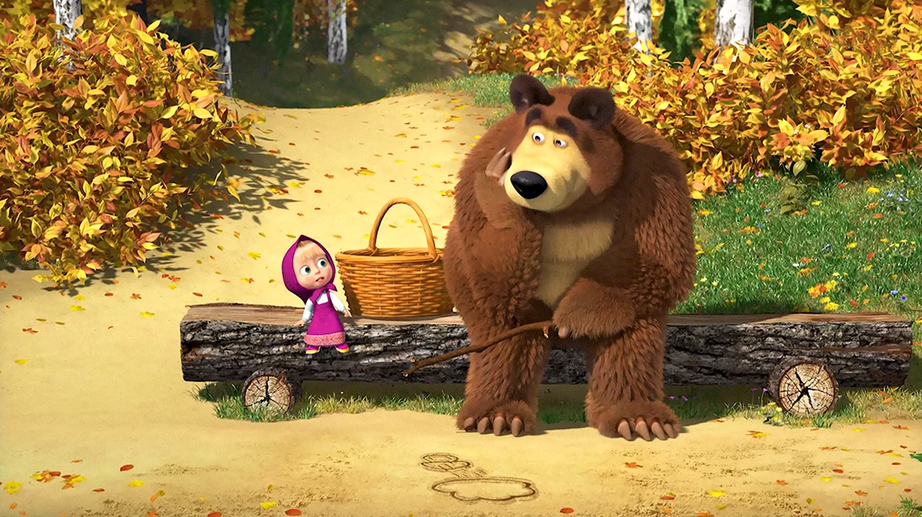 Маша и медведь мультсериал. Картинка из мультфильма