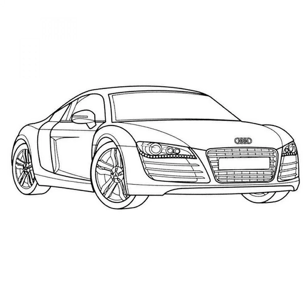 Машина Audi r8 раскраска. Картинка