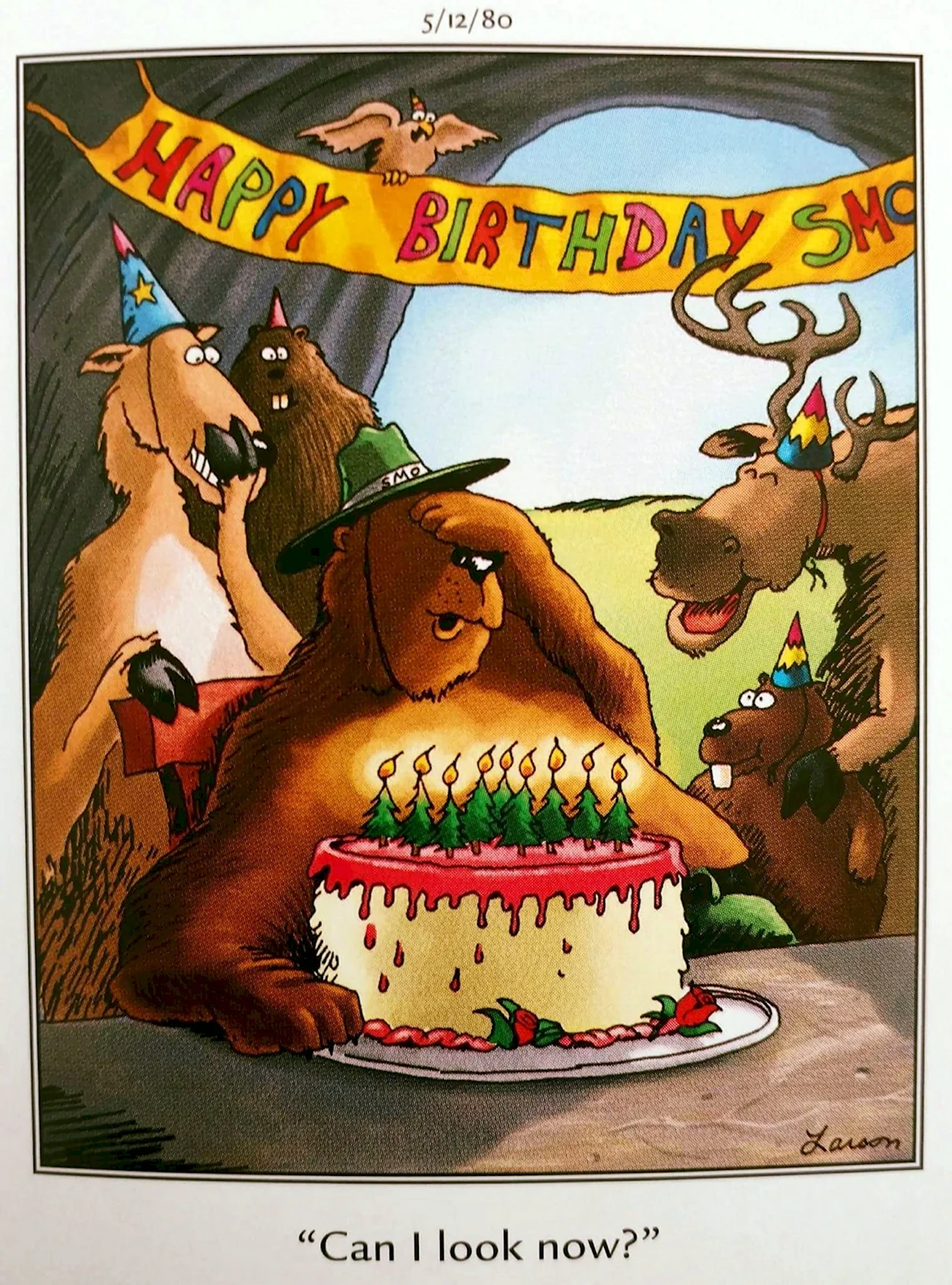 Медведь Смоки день рождения. Картинка