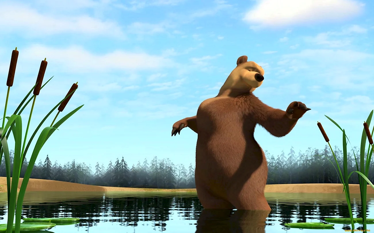 Медведица из мультика Маша и медведь. Картинка из мультфильма