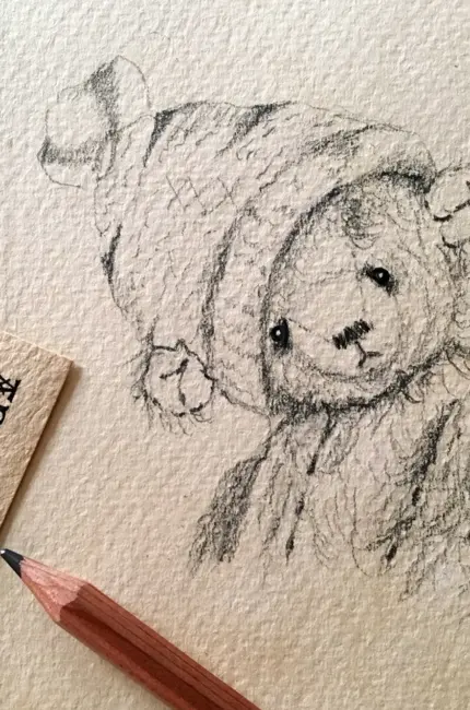 Медвежонок карандашом. Для срисовки