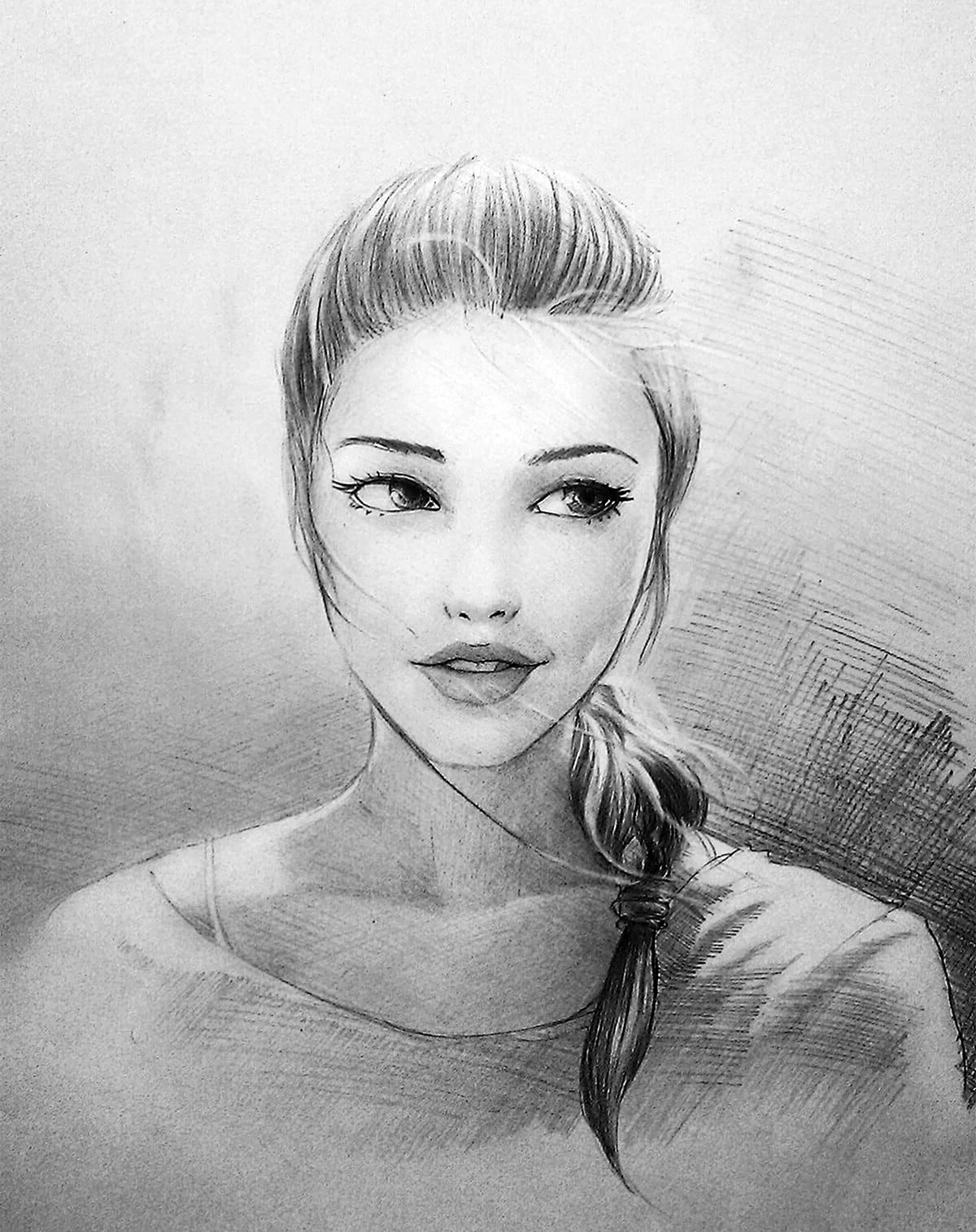 Мия Бойко портрет карандашом. Красивая девушка
