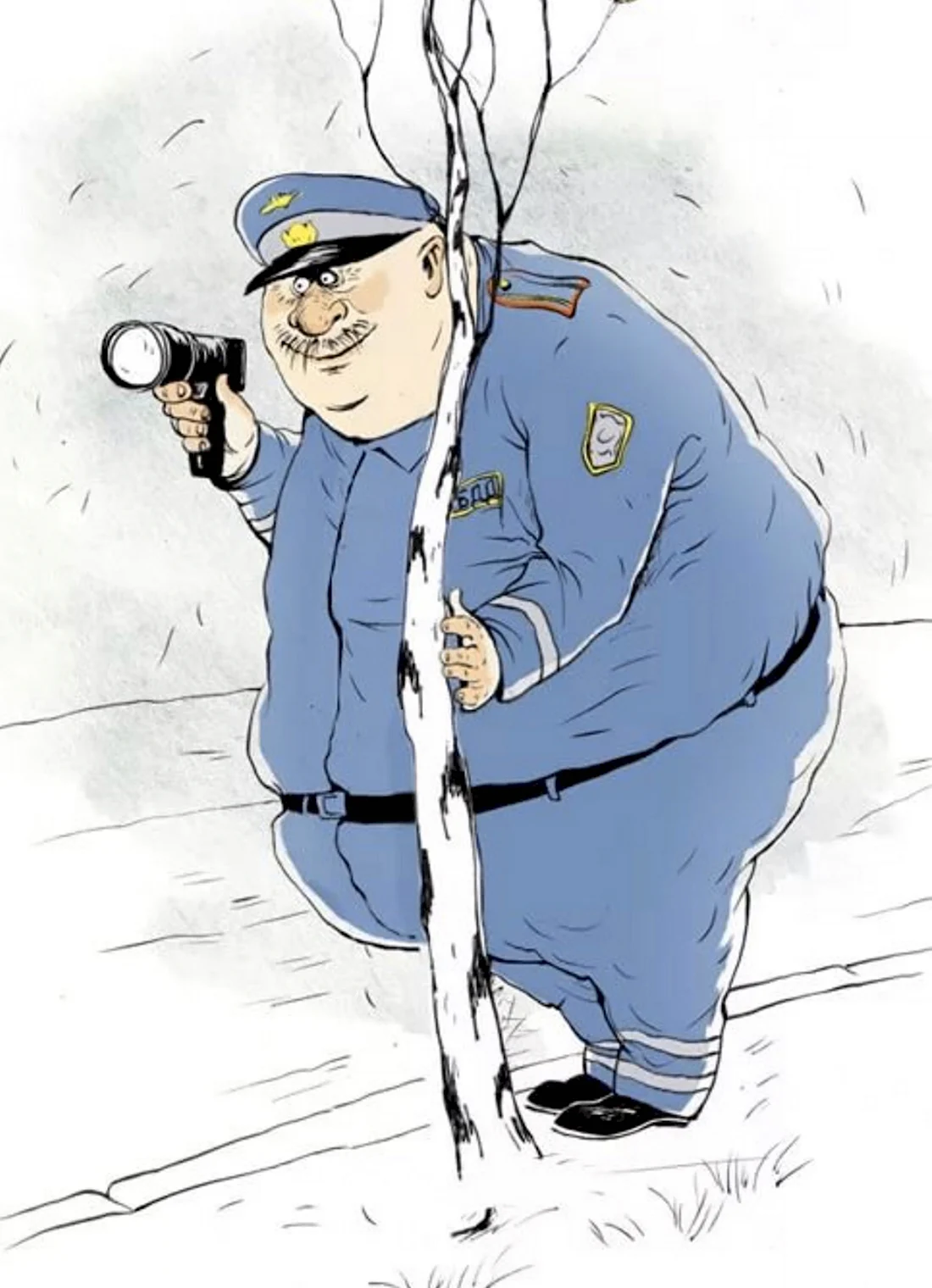 Милиционер карикатура. Анекдот в картинке