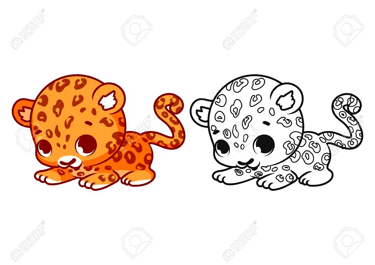 Милые рисуночки леопарда. Для срисовки