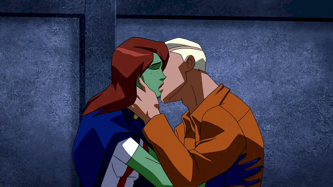 Мисс Марсианка и Супербой поцелуй. Картинка из мультфильма