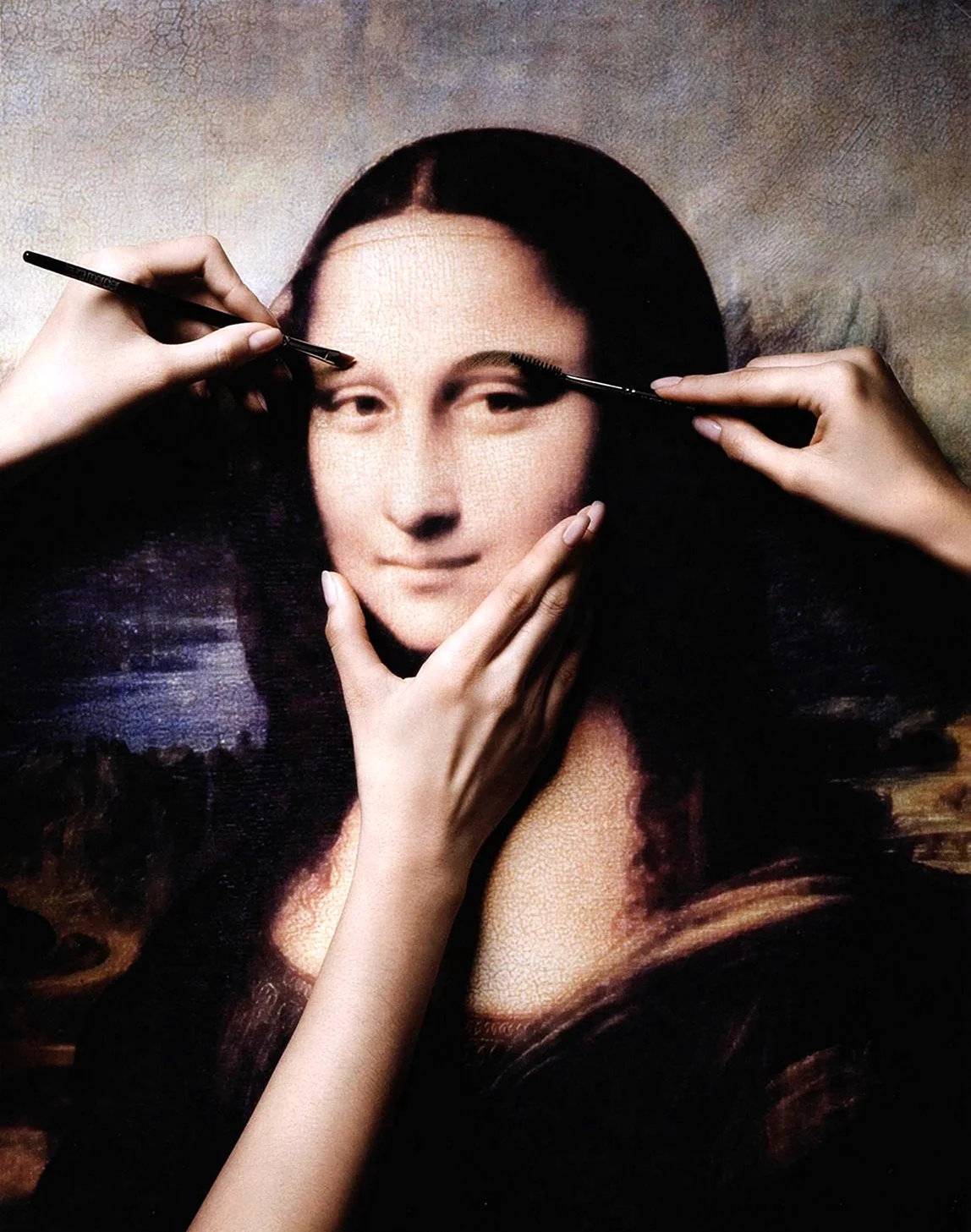 Мона Лиза бровист. Прикольная картинка
