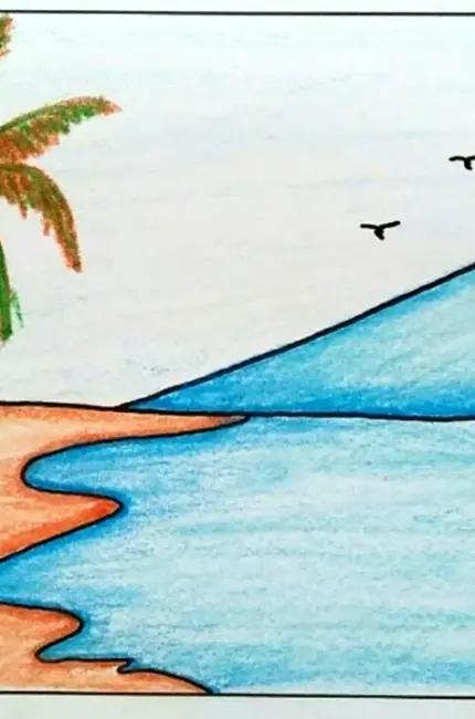 Море детский рисунок карандашом. Для срисовки