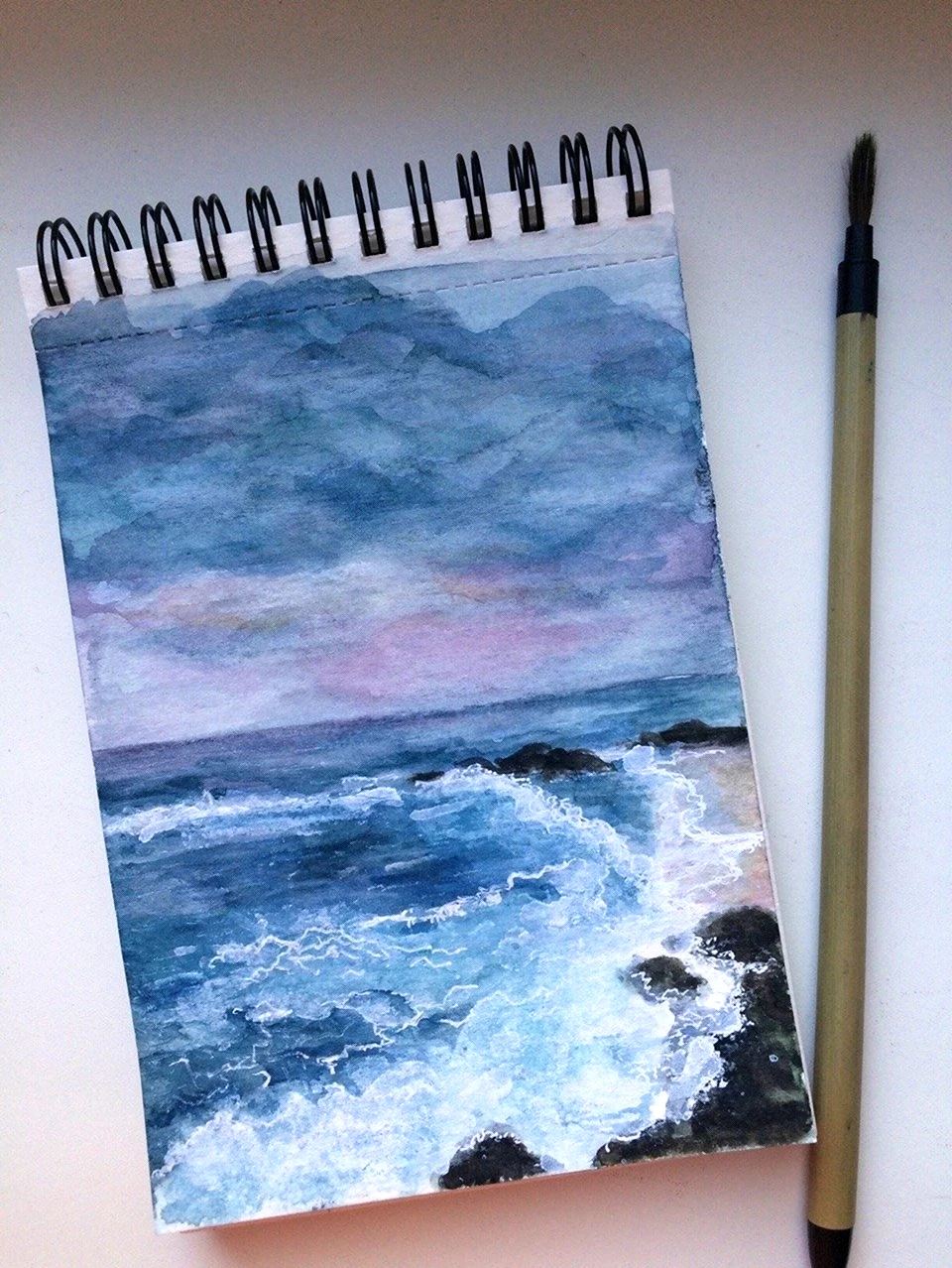 Море цветными карандашами. Для срисовки