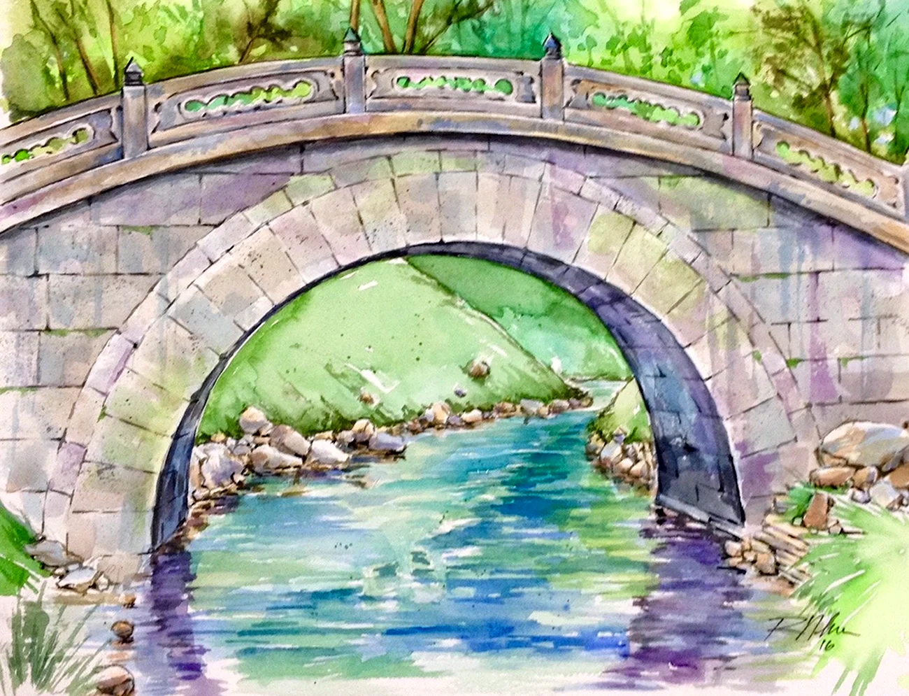 Мост рисунок. Красивая картинка
