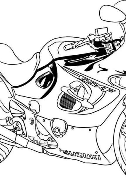 Мотоцикл Ямаха раскраска. Картинка
