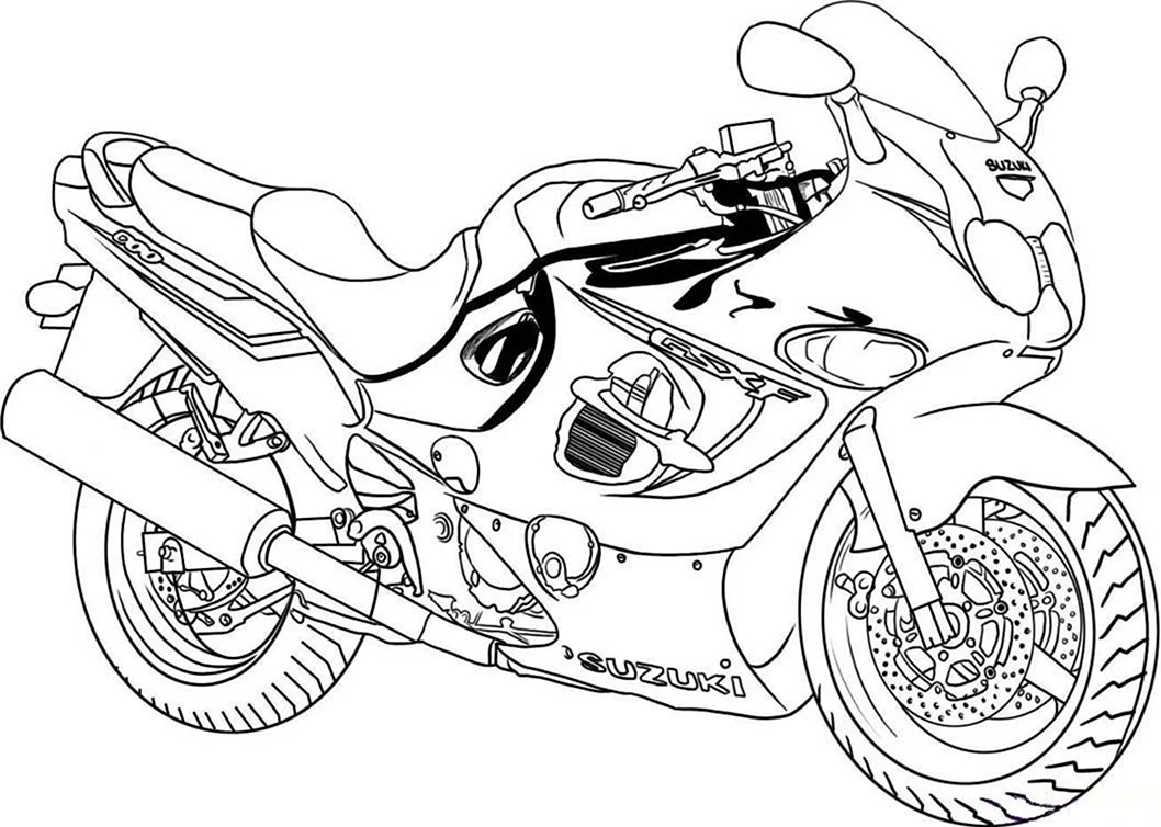 Мотоцикл Ямаха раскраска. Для срисовки