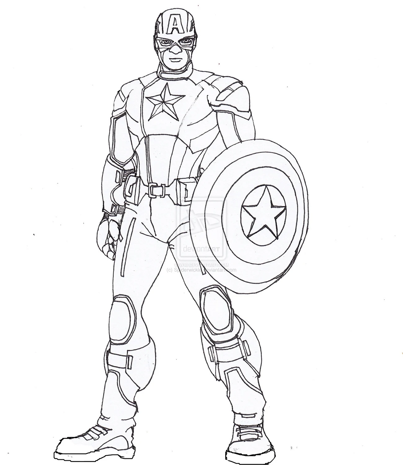 Мстители раскраска Капитан Америка. Для срисовки