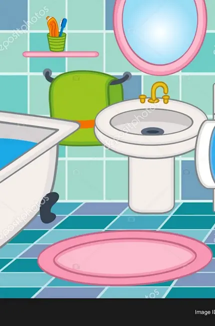 Мультяшная ванная комната. Картинка из мультфильма