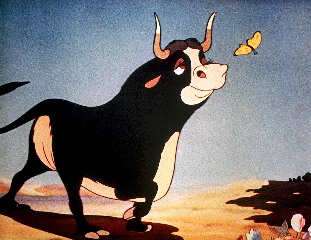 Мультик про быка Фердинанда. Картинка из мультфильма