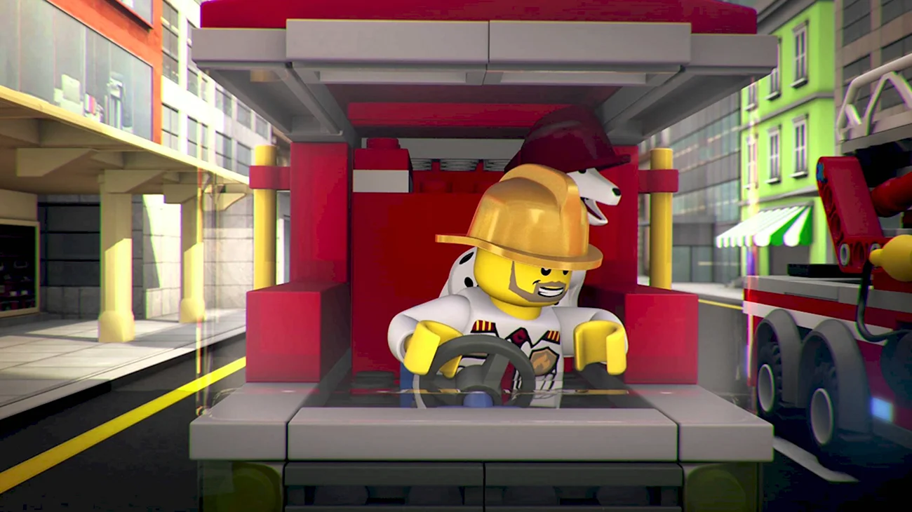Мультики лего Сити пожарные. Картинка из мультфильма