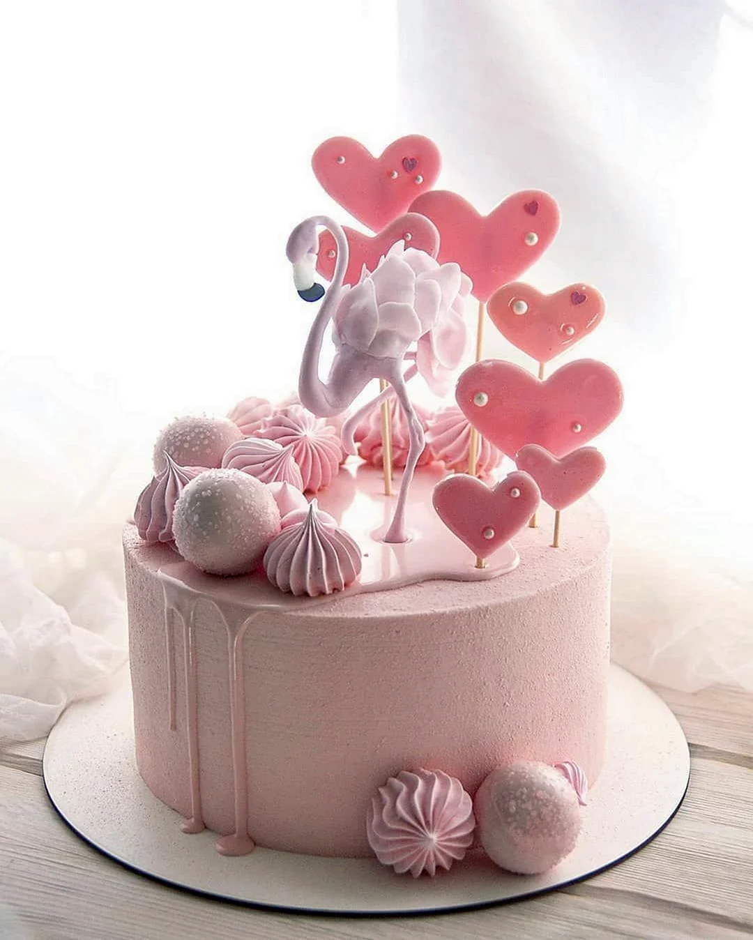 Муссовый торт розовый Фламинго. Красивая картинка