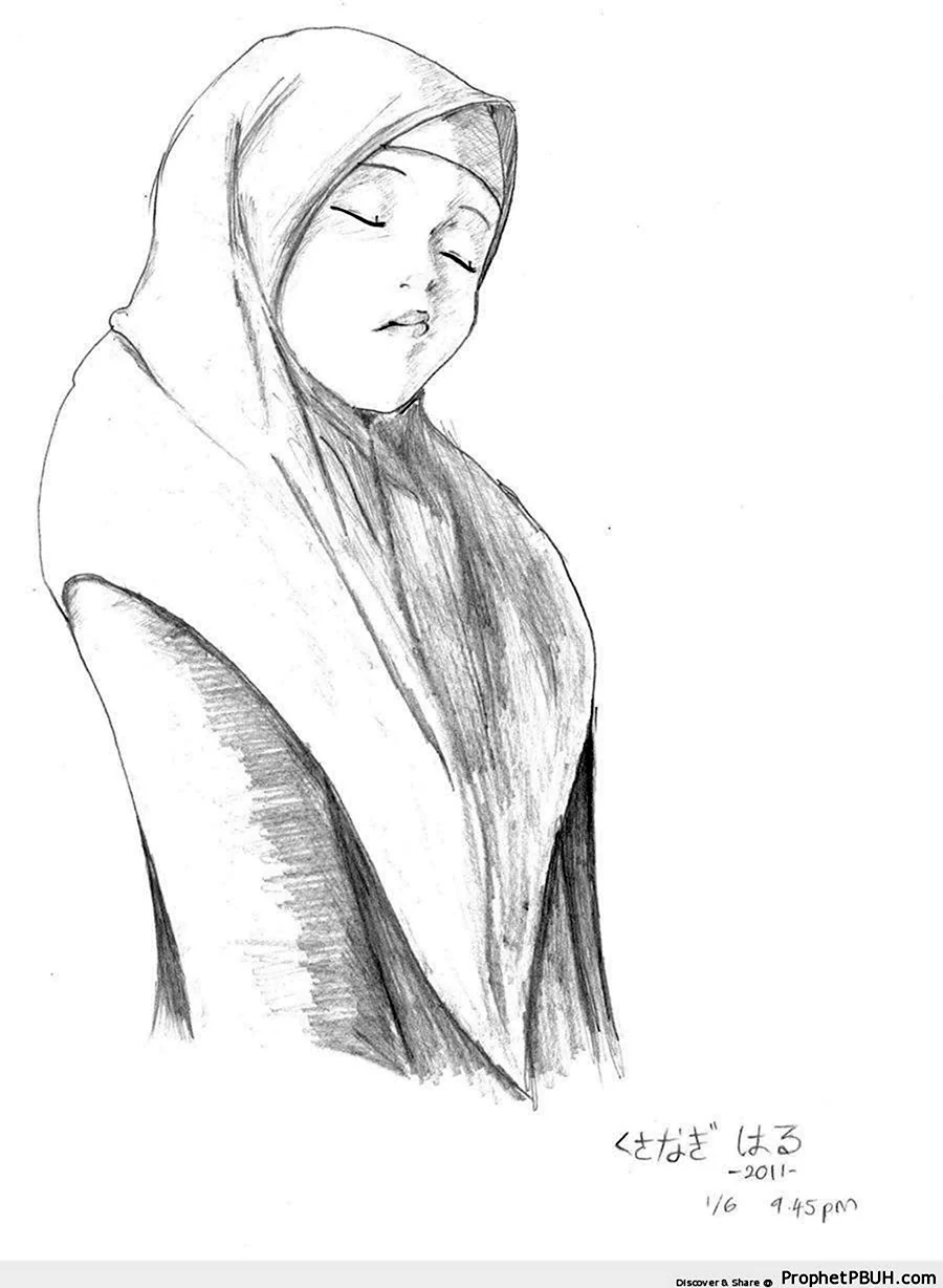 Мусульманка рисунок карандашом. Для срисовки