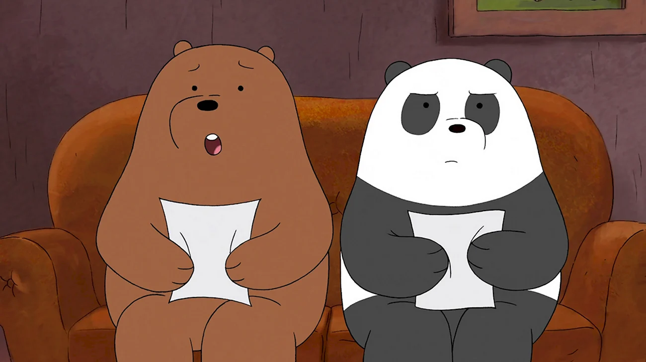 Мы обычные медведи Гриз и Панда. Картинка из мультфильма