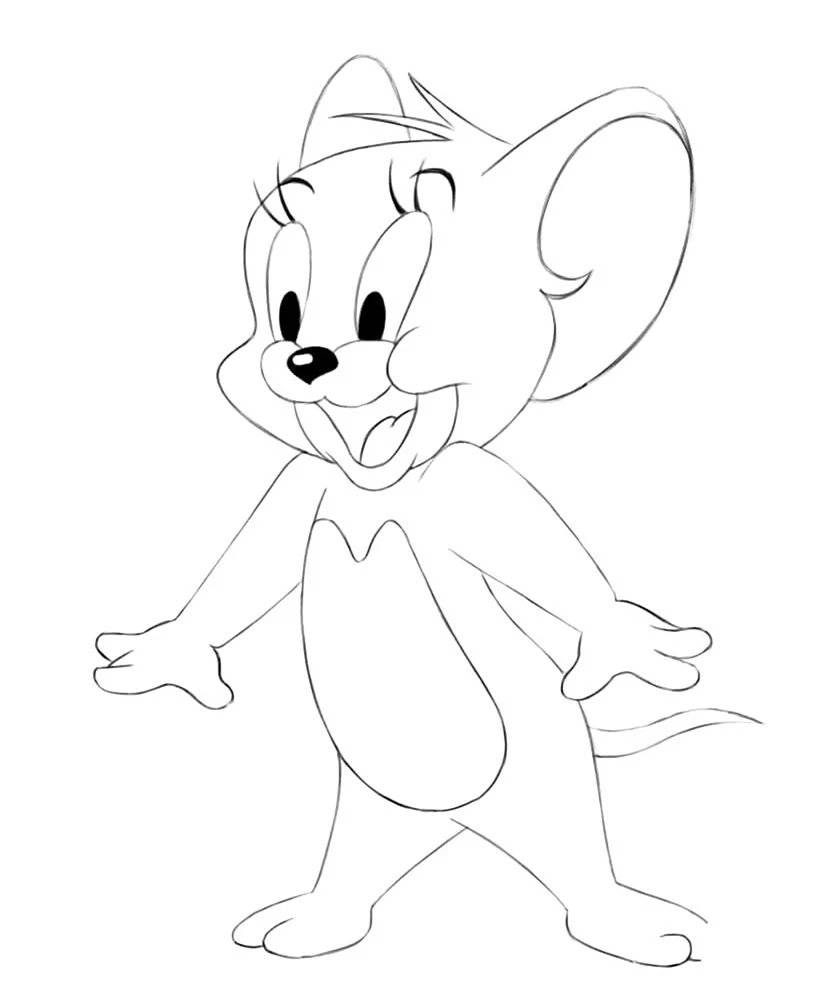 Мышонок Джерри раскраска для детей. Для срисовки