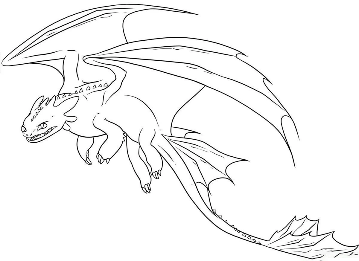 Нарисованный дракон Беззубик как приручить дракона. Для срисовки