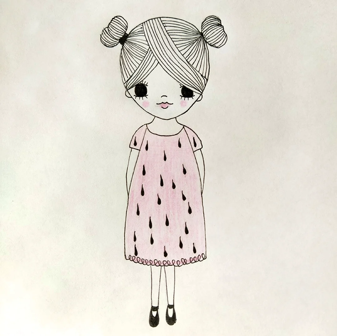 Нарисовать девочку в пижаме. Для срисовки