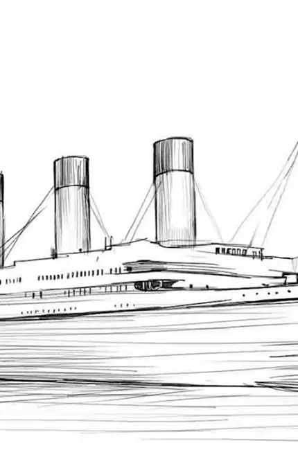 Нарисовать корабль Титаник. Для срисовки