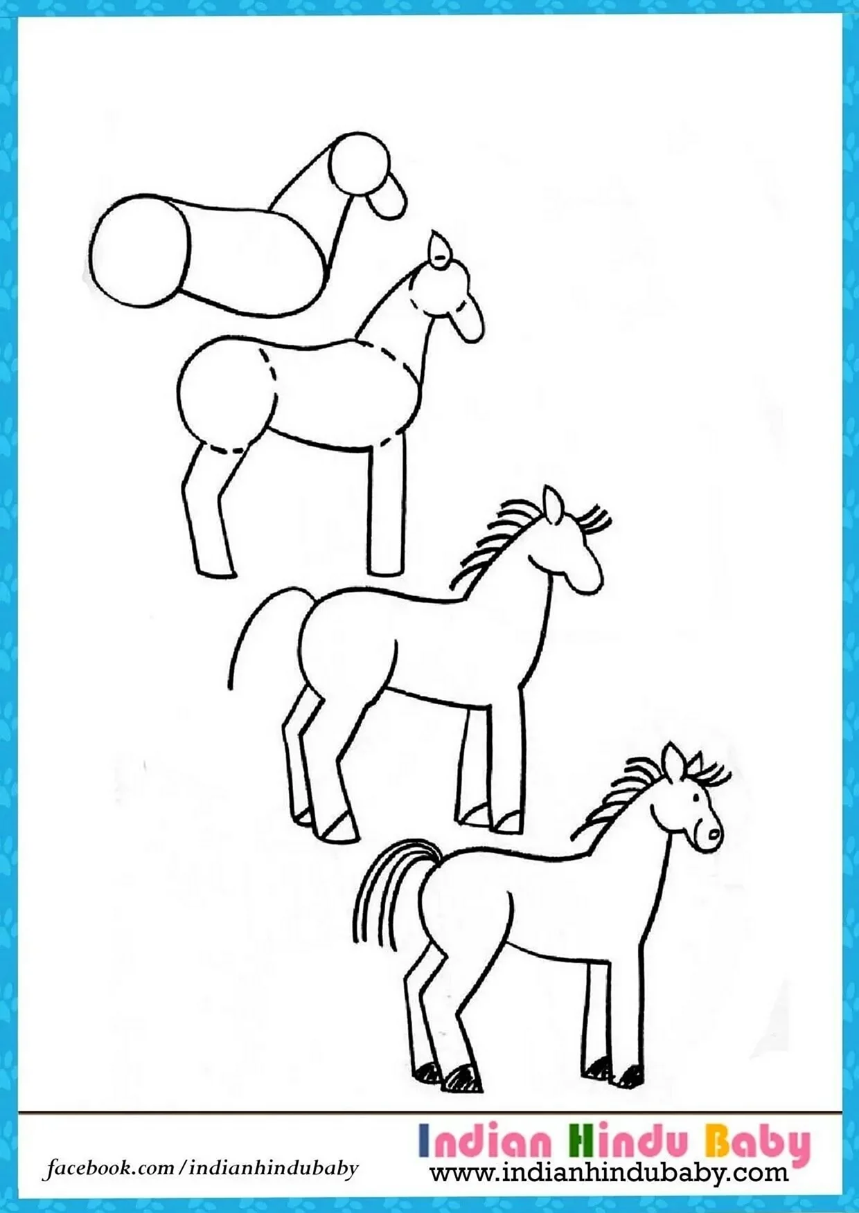 Нарисовать лошадку. Для срисовки