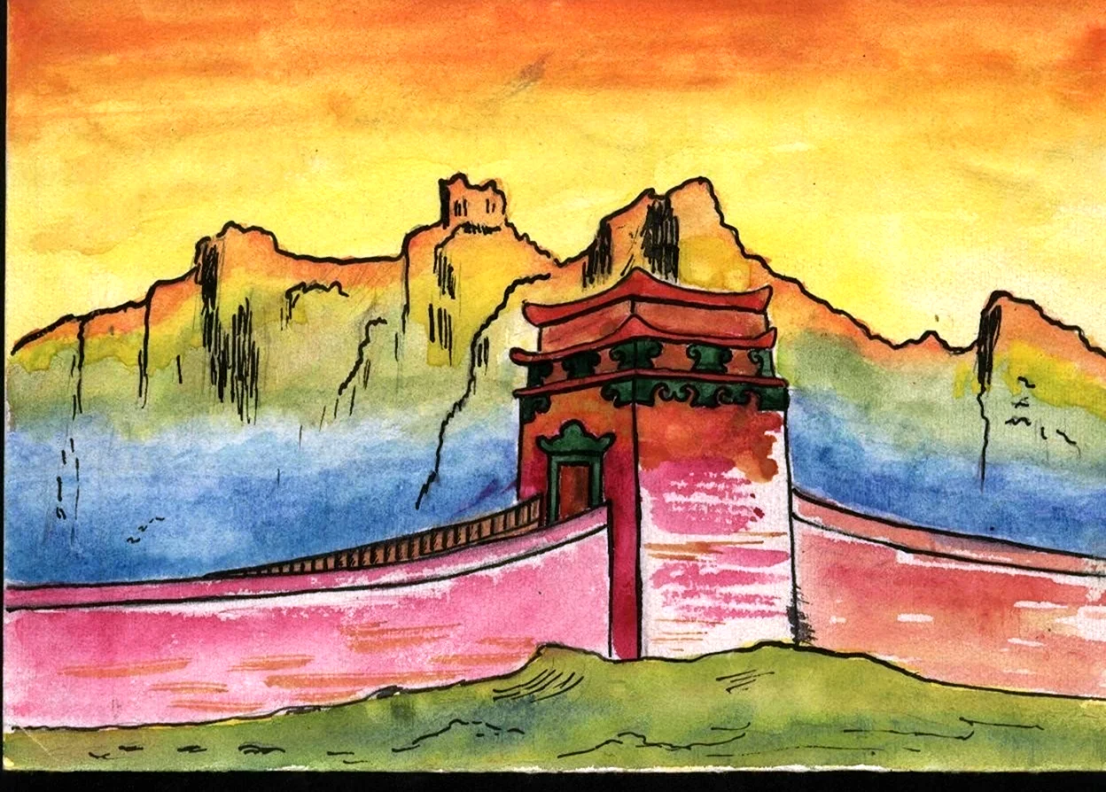 Нарисовать Великую китайскую стену. Для срисовки