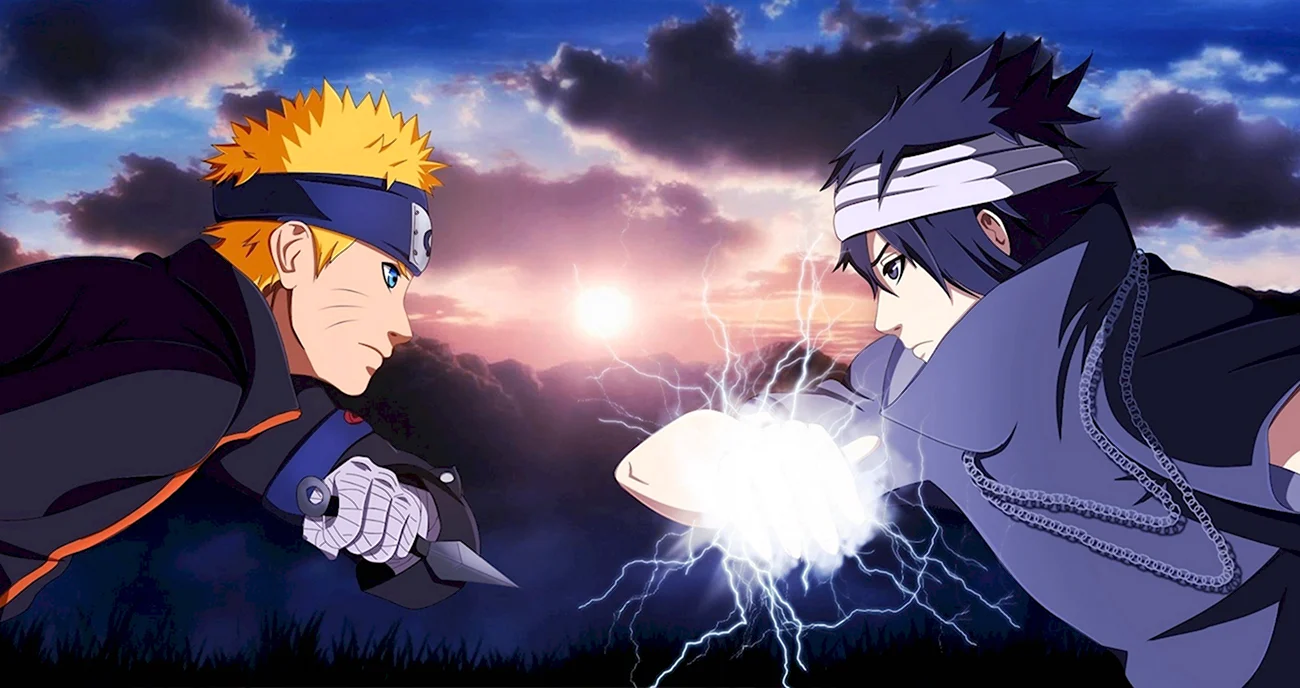 Naruto vs Saske. Картинка