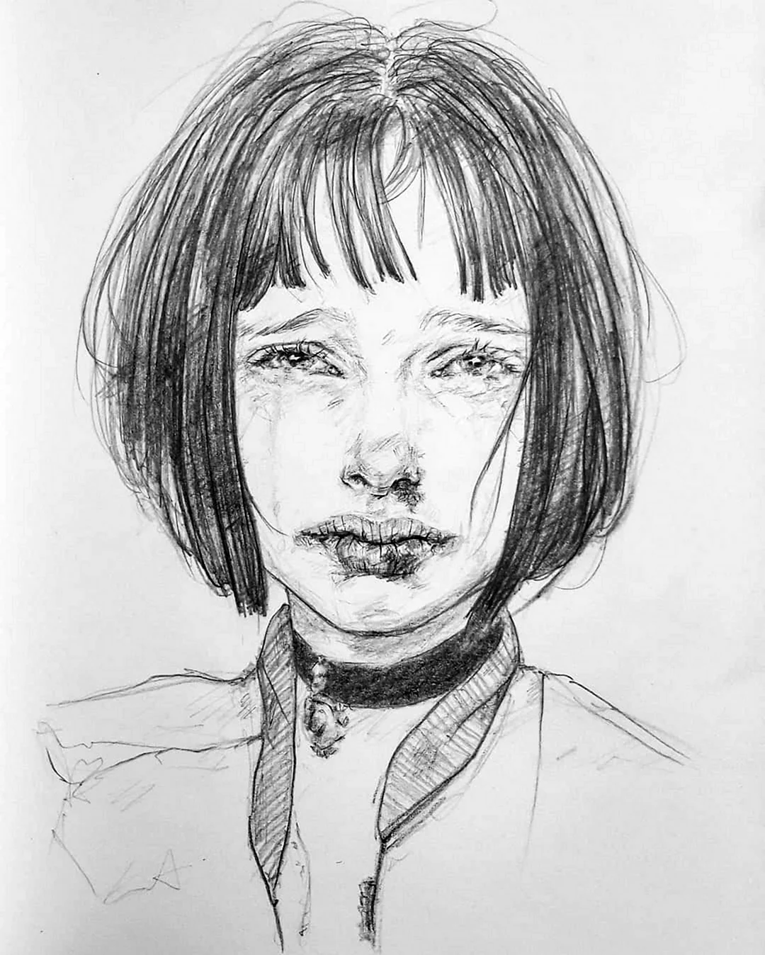 Натали Портман Леон портрет. Для срисовки