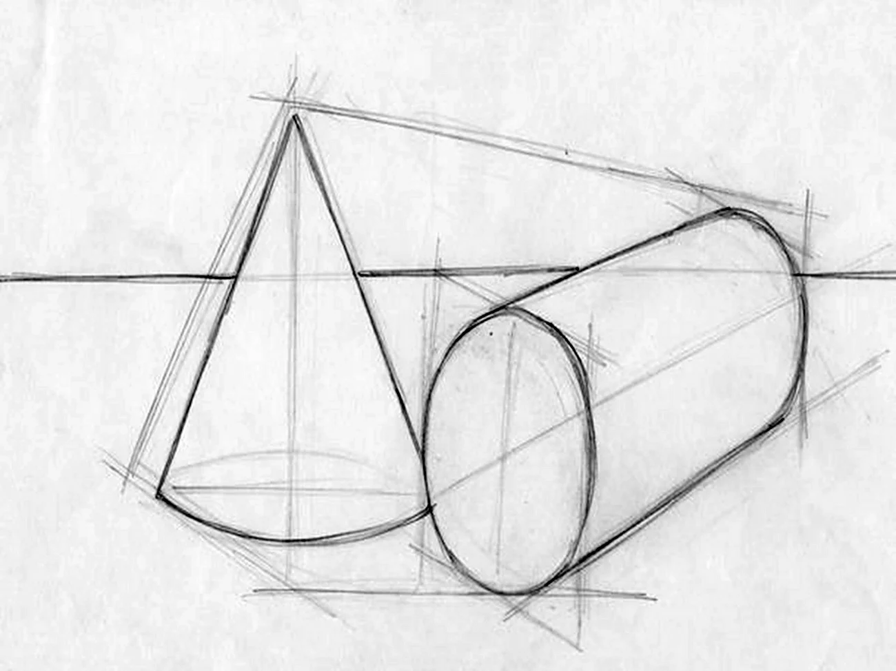 Натюрморт из геометрических тел построение перспектива. Для срисовки