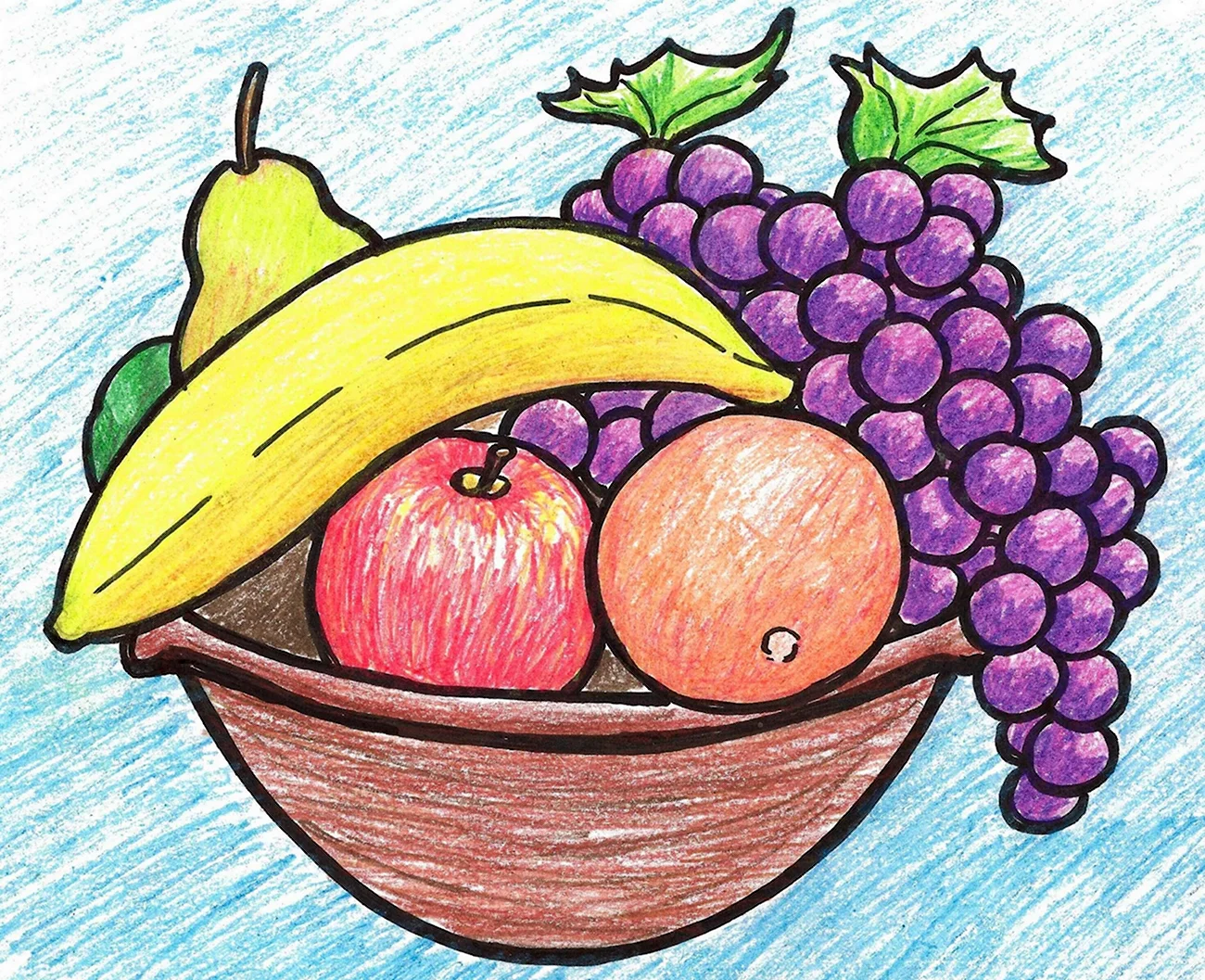 Натюрморт с фруктами рисунок. Для срисовки