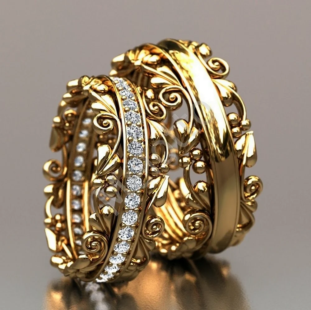 Необычные обручальные кольца. Красивая картинка