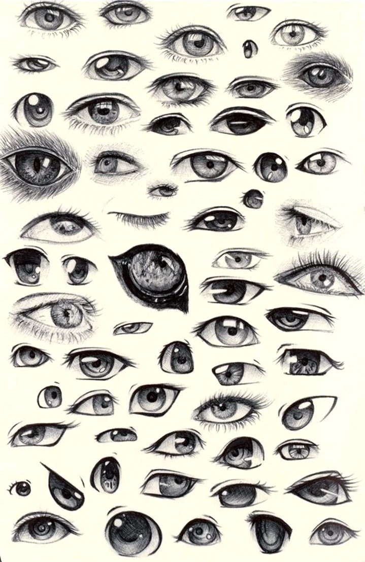 Необычный стиль рисования глаз. Красивая картинка