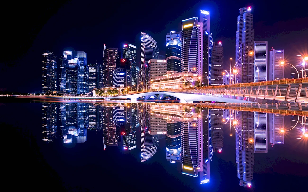 Неон Сингапур. Красивая картинка