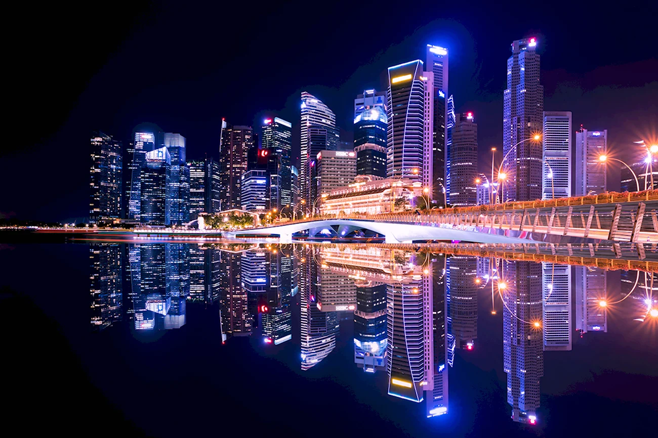Неон Сингапур. Красивая картинка