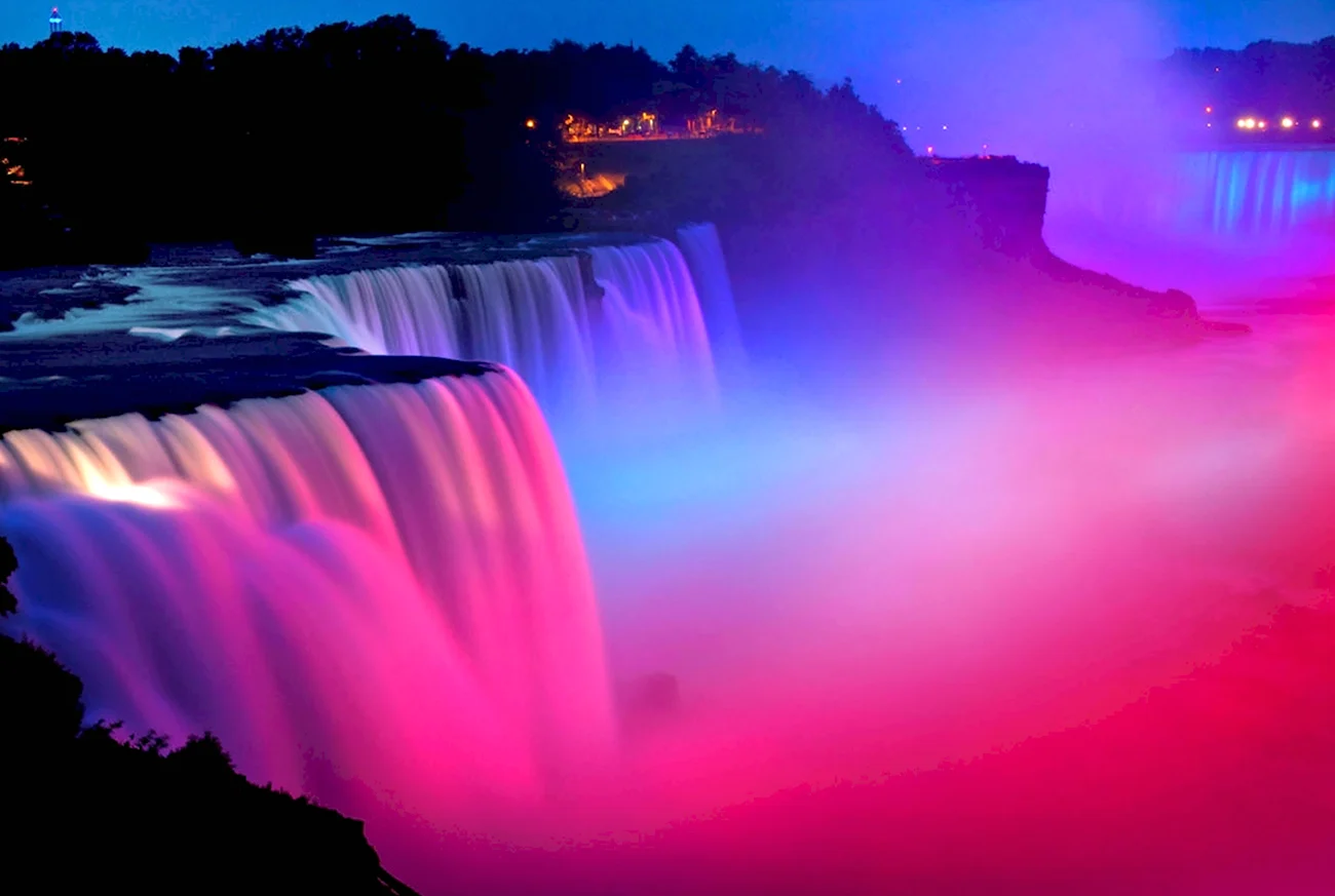 Ниагарский водопад световое шоу. Картинка