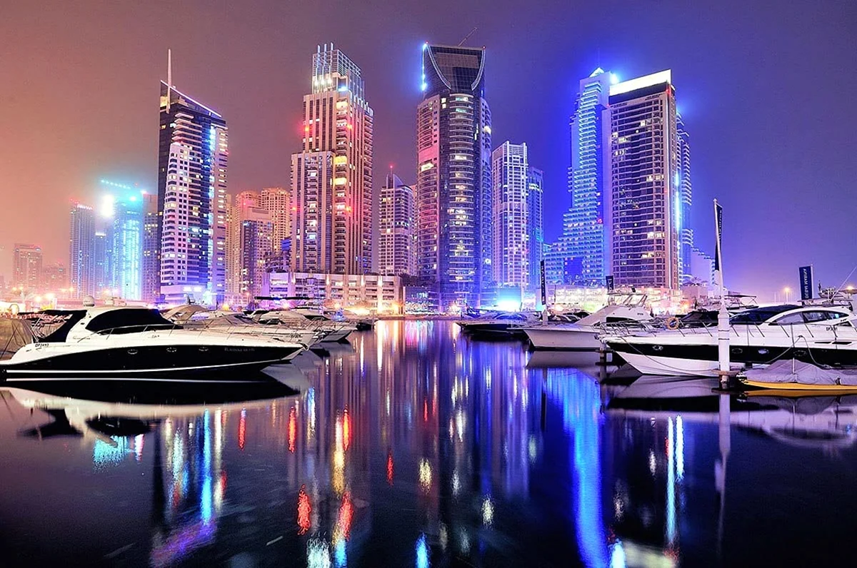 Ночной Дубай Марина. Картинка